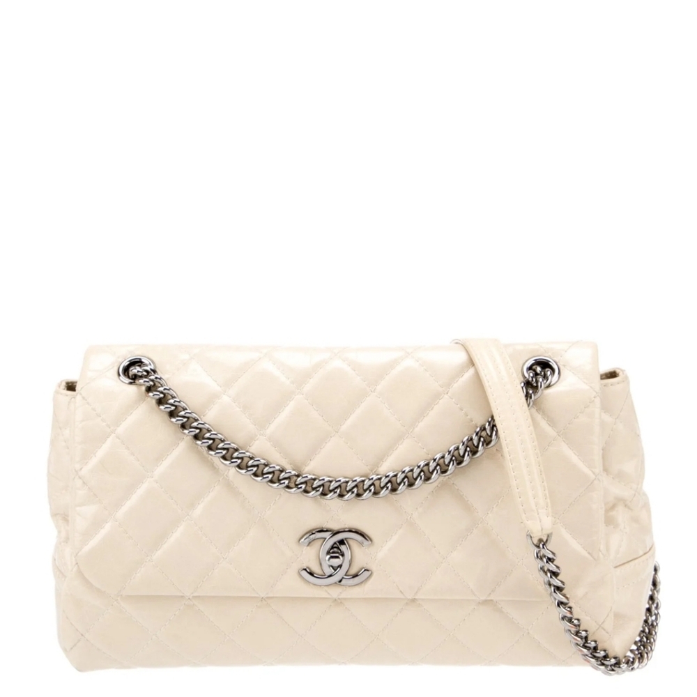 Chanel Jumbo Flap Quilted Bag Cream